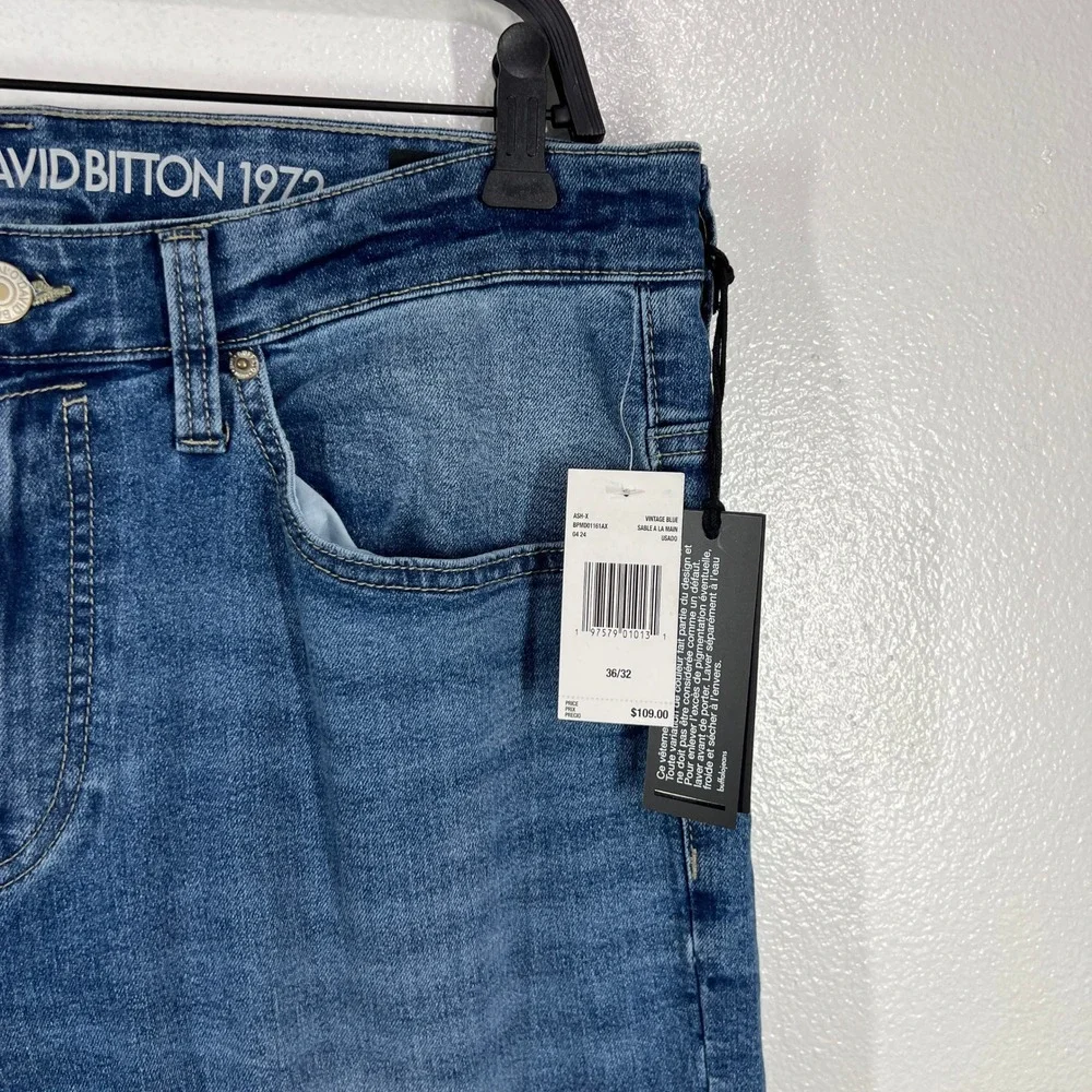 Buffalo David Bitton Slim‎ Stretch Jeans Ash-X Denim Blue Mens W36 L32 Casual